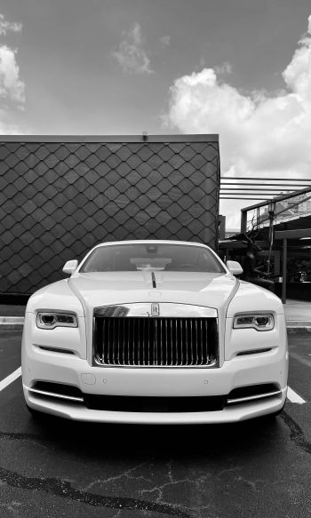 Rolls-Royce, black and white Wallpaper 1200x2000