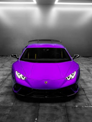 Обои 1620x2160 Lamborghini Huracan, спортивная машина, фиолетовый