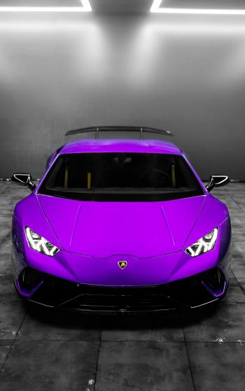 Lamborghini Huracan, sports car, purple Wallpaper 1752x2800