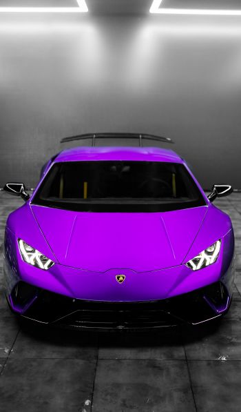 Обои 600x1024 Lamborghini Huracan, спортивная машина, фиолетовый