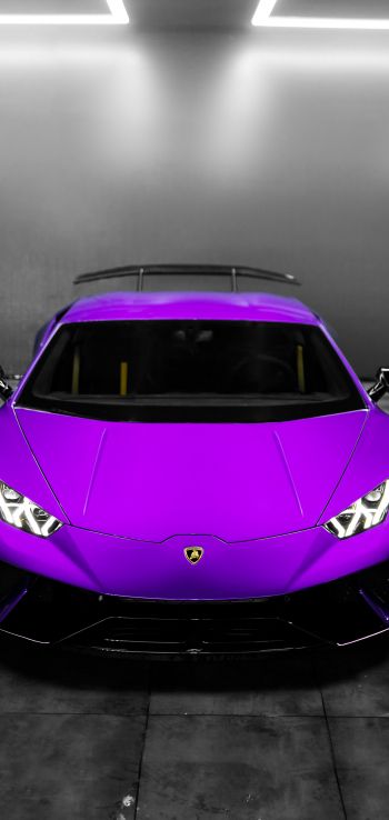 Обои 720x1520 Lamborghini Huracan, спортивная машина, фиолетовый