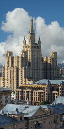 Stalin skyscraper, Moscow, Russia Wallpaper 720x1440