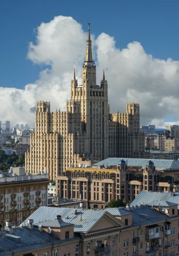 Stalin skyscraper, Moscow, Russia Wallpaper 1668x2388