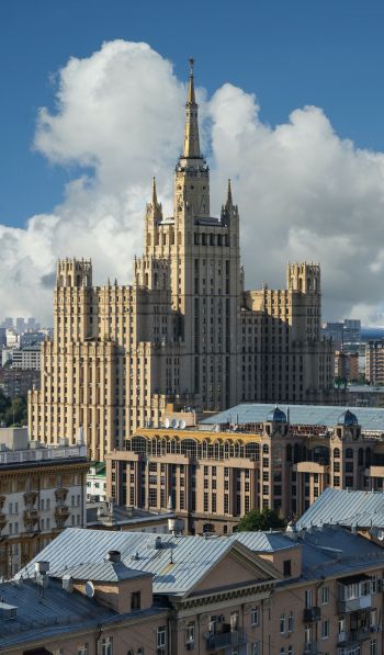 Обои 600x1024 Сталинская высотка, Москва, Россия