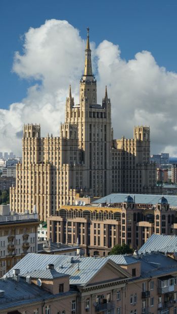 Stalin skyscraper, Moscow, Russia Wallpaper 640x1136