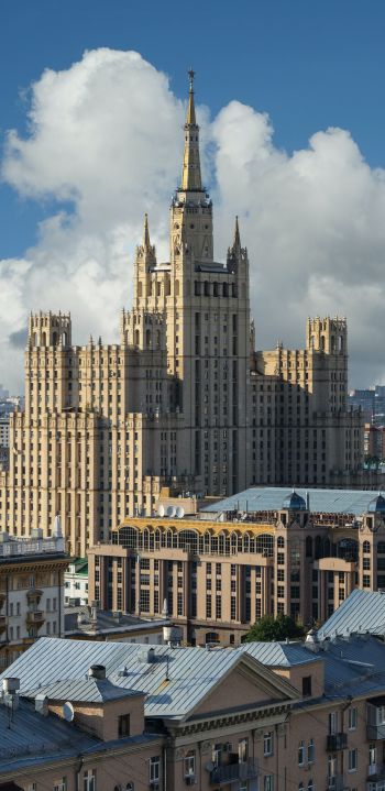 Stalin skyscraper, Moscow, Russia Wallpaper 1440x2960