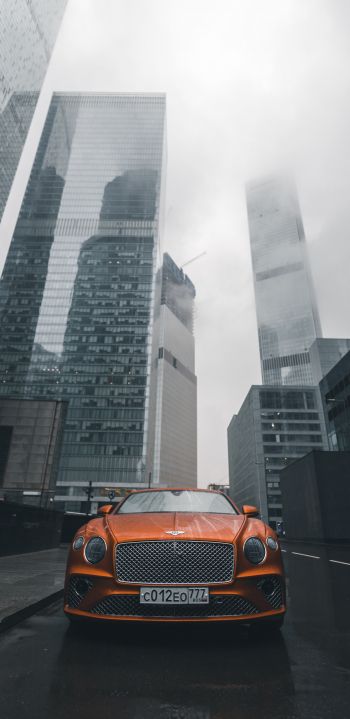 Bentley, city, fog Wallpaper 1080x2220