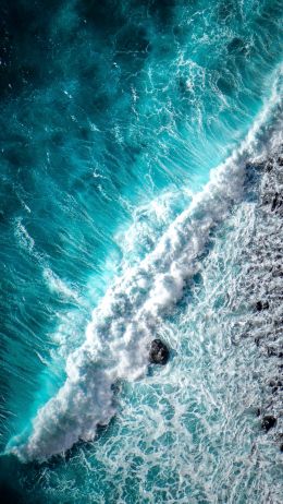 sea, sea foam, azure Wallpaper 750x1334
