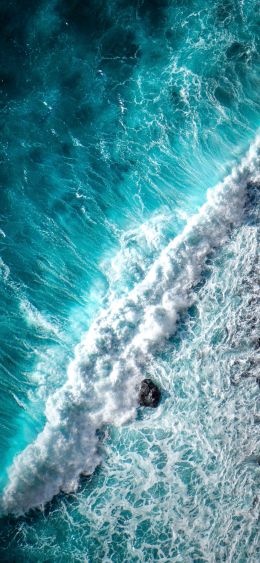 sea, sea foam, azure Wallpaper 1080x2340