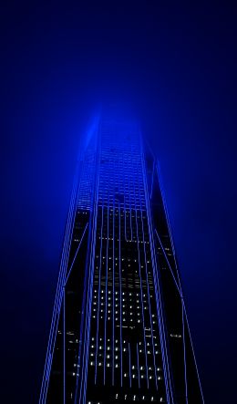 skyscraper, night, neon Wallpaper 600x1024