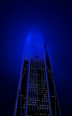 skyscraper, night, neon Wallpaper 1600x2560