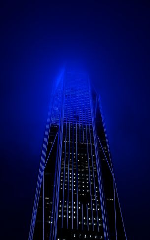 skyscraper, night, neon Wallpaper 1200x1920