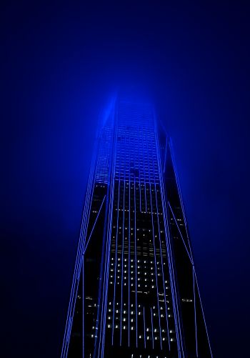 skyscraper, night, neon Wallpaper 1668x2388