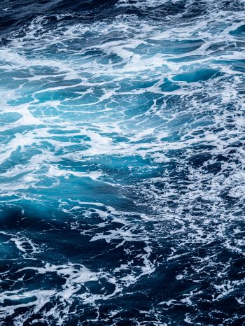 sea, sea foam, blue Wallpaper 1668x2224