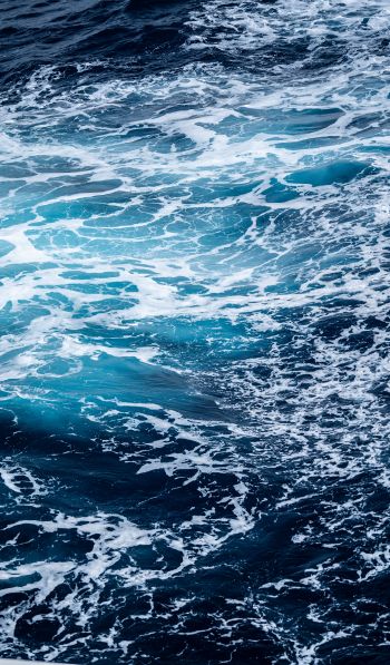 sea, sea foam, blue Wallpaper 600x1024