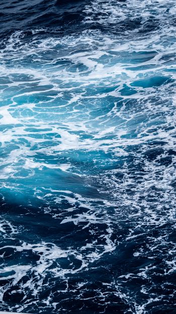sea, sea foam, blue Wallpaper 640x1136
