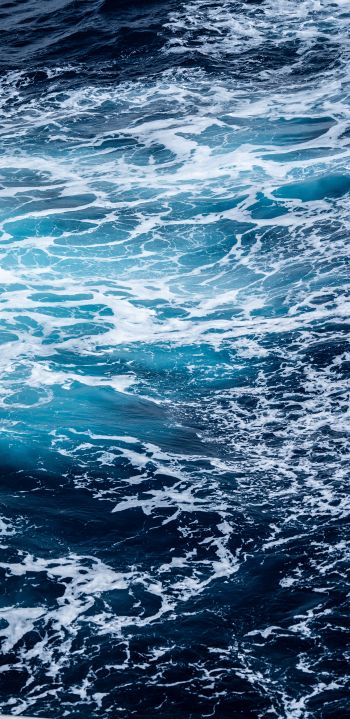 sea, sea foam, blue Wallpaper 1440x2960