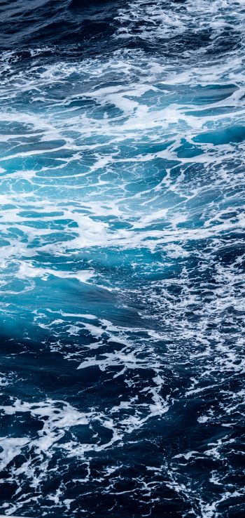 sea, sea foam, blue Wallpaper 1080x2280