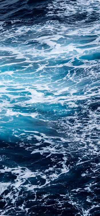 sea, sea foam, blue Wallpaper 1125x2436