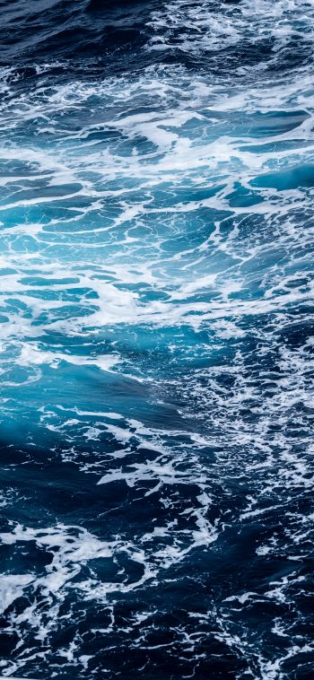 sea, sea foam, blue Wallpaper 1080x2340
