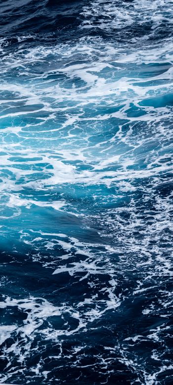 sea, sea foam, blue Wallpaper 1080x2400