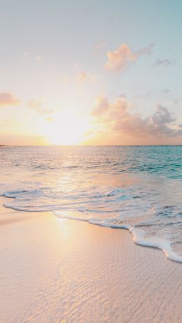 beach, sea, sunset Wallpaper 750x1334