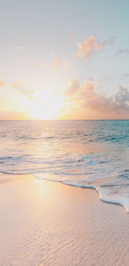 beach, sea, sunset Wallpaper 1080x2220