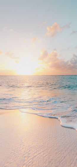 beach, sea, sunset Wallpaper 1080x2340