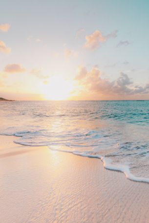 beach, sea, sunset Wallpaper 640x960