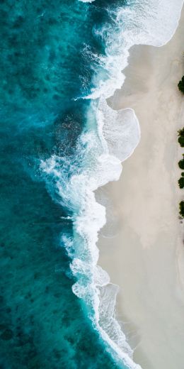 beach, sea, bird's eye view Wallpaper 720x1440