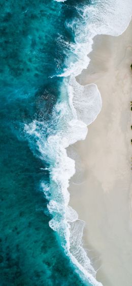 beach, sea, bird's eye view Wallpaper 1125x2436