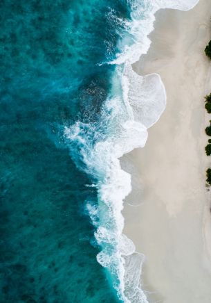 beach, sea, bird's eye view Wallpaper 1668x2388