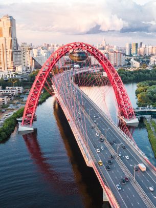 Zhivopisny Bridge, Moscow, Russia Wallpaper 1668x2224