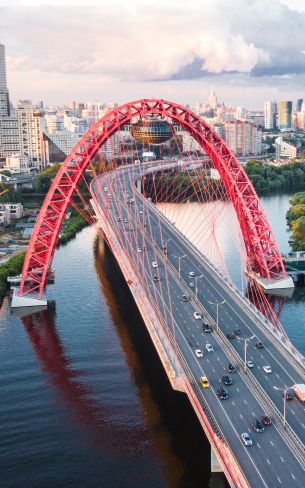 Zhivopisny Bridge, Moscow, Russia Wallpaper 800x1280