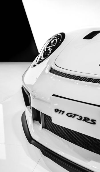 Обои 600x1024 Porsche 911 GT3 RS, белый, спортивная машина