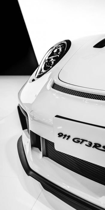 Обои 720x1440 Porsche 911 GT3 RS, белый, спортивная машина