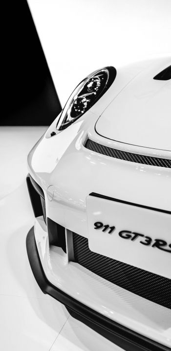 Обои 1440x2960 Porsche 911 GT3 RS, белый, спортивная машина