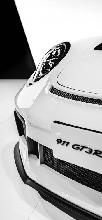 Обои 828x1792 Porsche 911 GT3 RS, белый, спортивная машина
