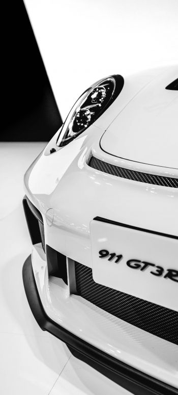 Обои 1080x2400 Porsche 911 GT3 RS, белый, спортивная машина