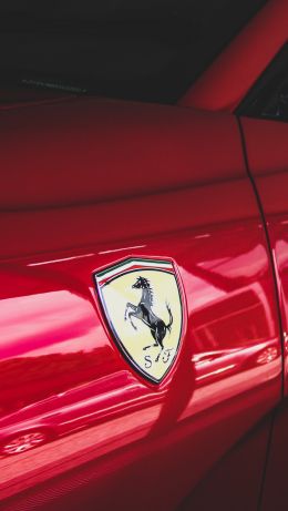 Обои 640x1136 красный Ferrari, спортивная машина