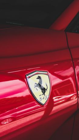 red ferrari, sports car Wallpaper 750x1334