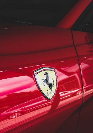 red ferrari, sports car Wallpaper 1668x2388