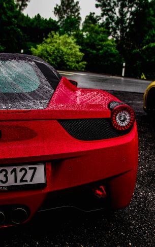 red ferrari, sports car Wallpaper 1752x2800