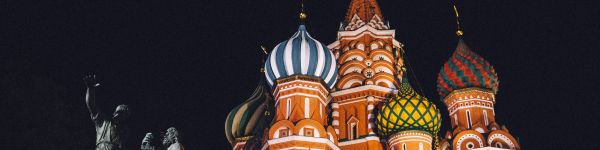 St. Basil's Cathedral, Moscow, Russia Wallpaper 1590x400