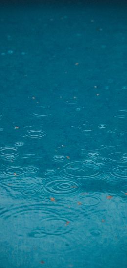 raindrops, rain, blue Wallpaper 1080x2280