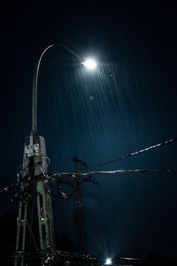 rain, night, flashlight Wallpaper 640x960