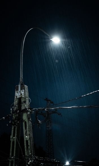 rain, night, flashlight Wallpaper 1200x2000