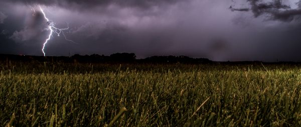 bad weather, clouds, lightning Wallpaper 2560x1080