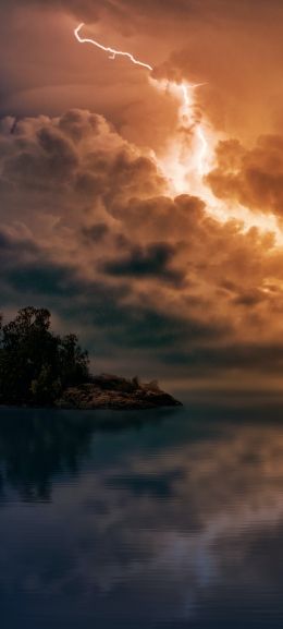 thunderstorm, lightning, bad weather Wallpaper 720x1600