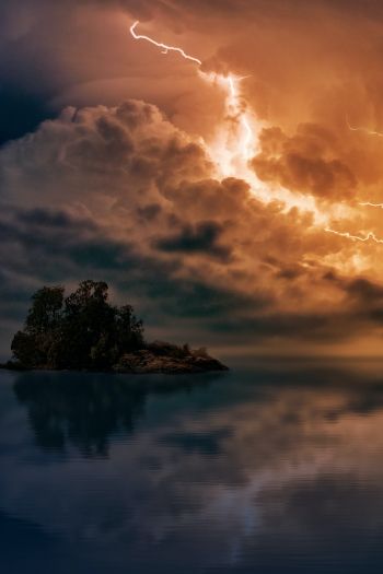 thunderstorm, lightning, bad weather Wallpaper 640x960